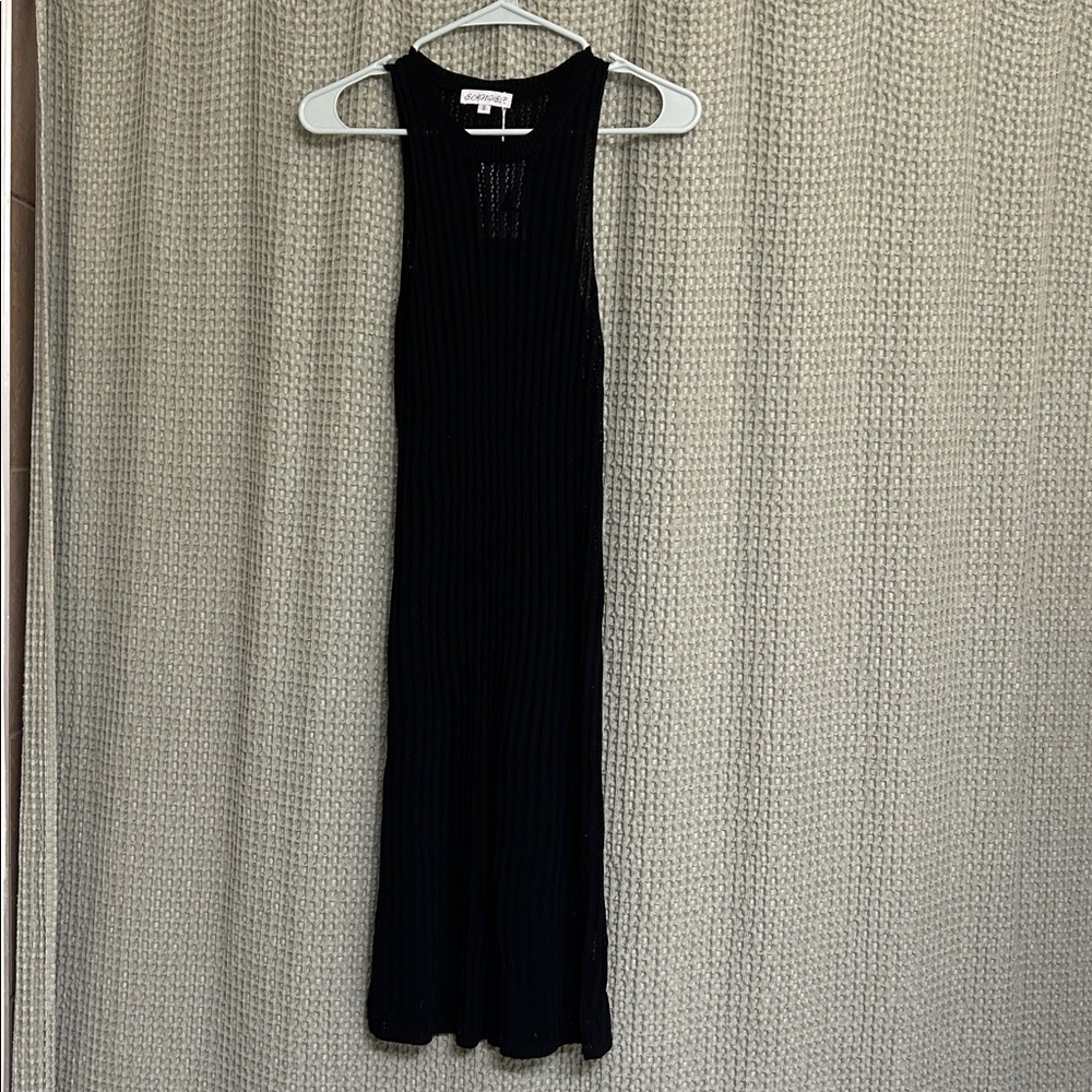 Elegant Black Knit Swim Coverup